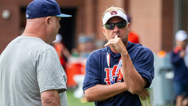 Hugh Freeze at Auburn football practice - Eric Starling/Auburn Daily